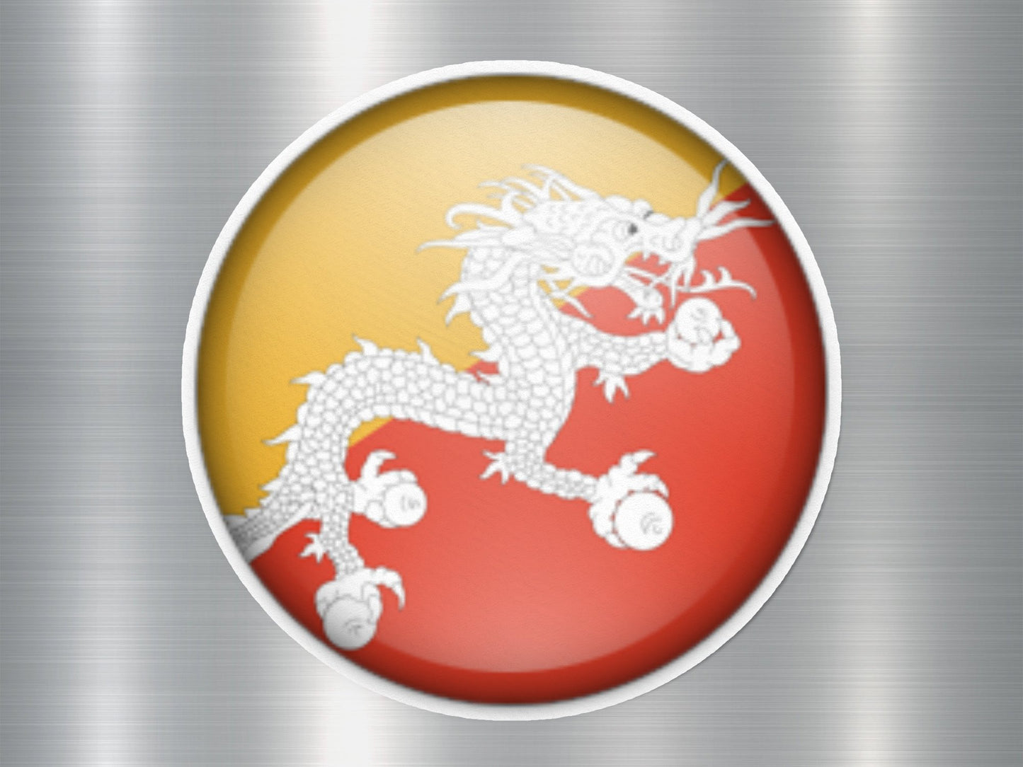 Bhutan Button Flag Sticker