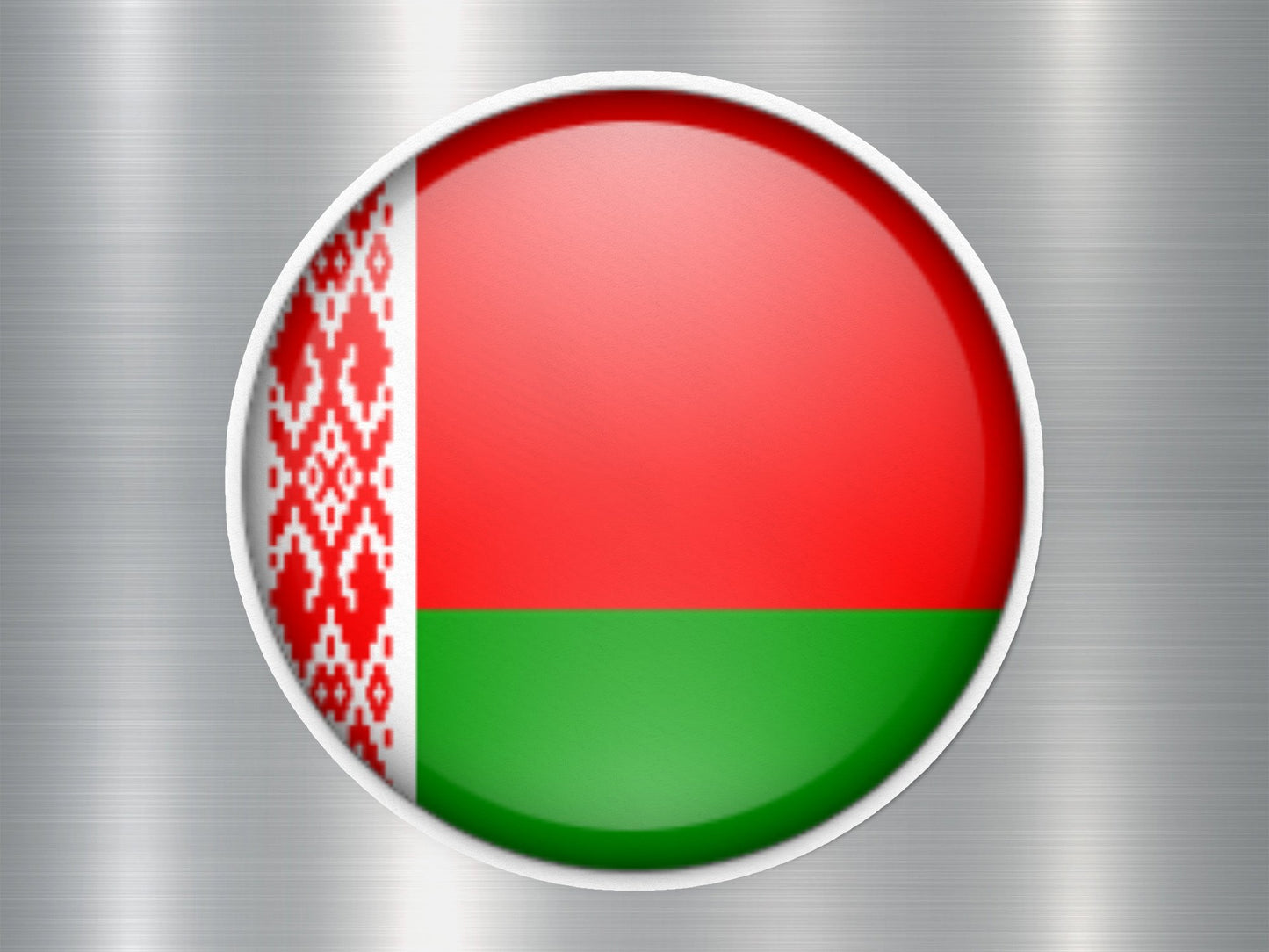 Belarus Button Flag Sticker