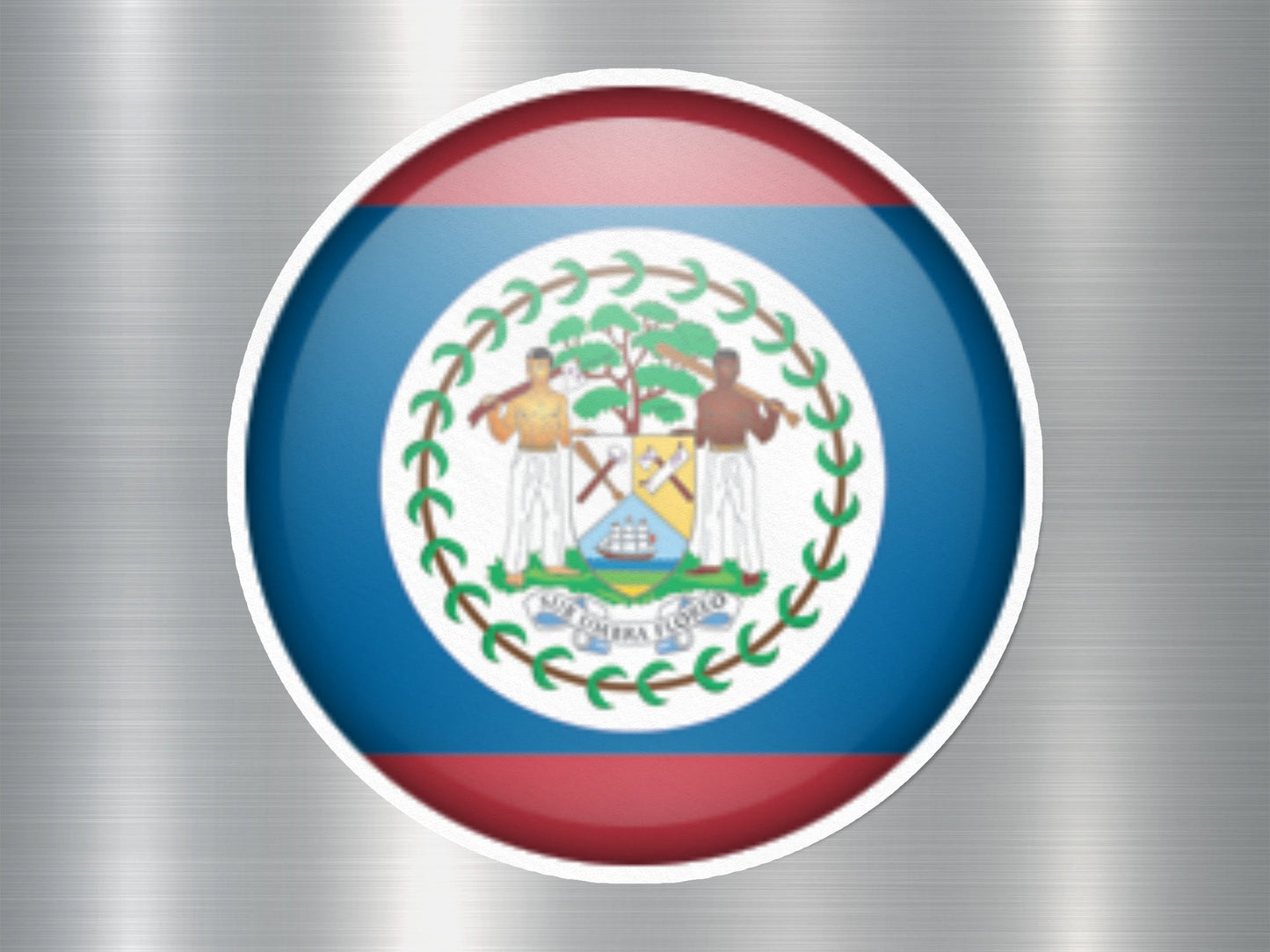 Belize Button Flag Sticker