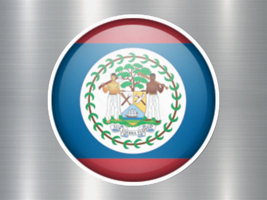 Belize Button Flag Sticker