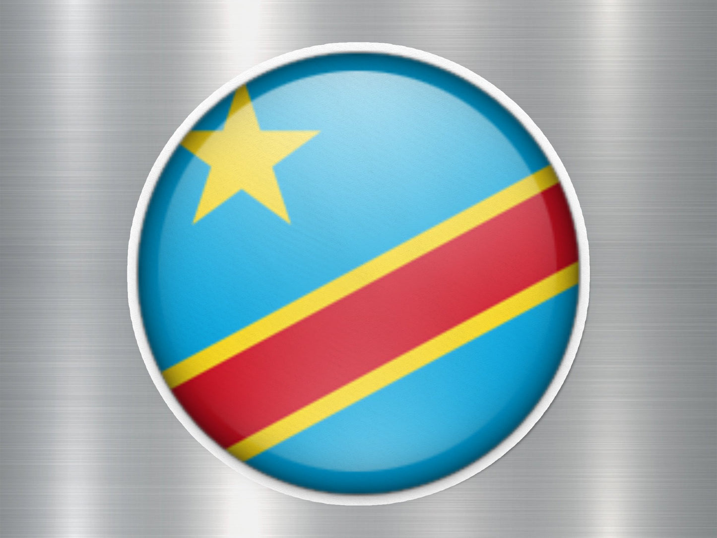 Democratic Republic Congo Button Flag Sticker