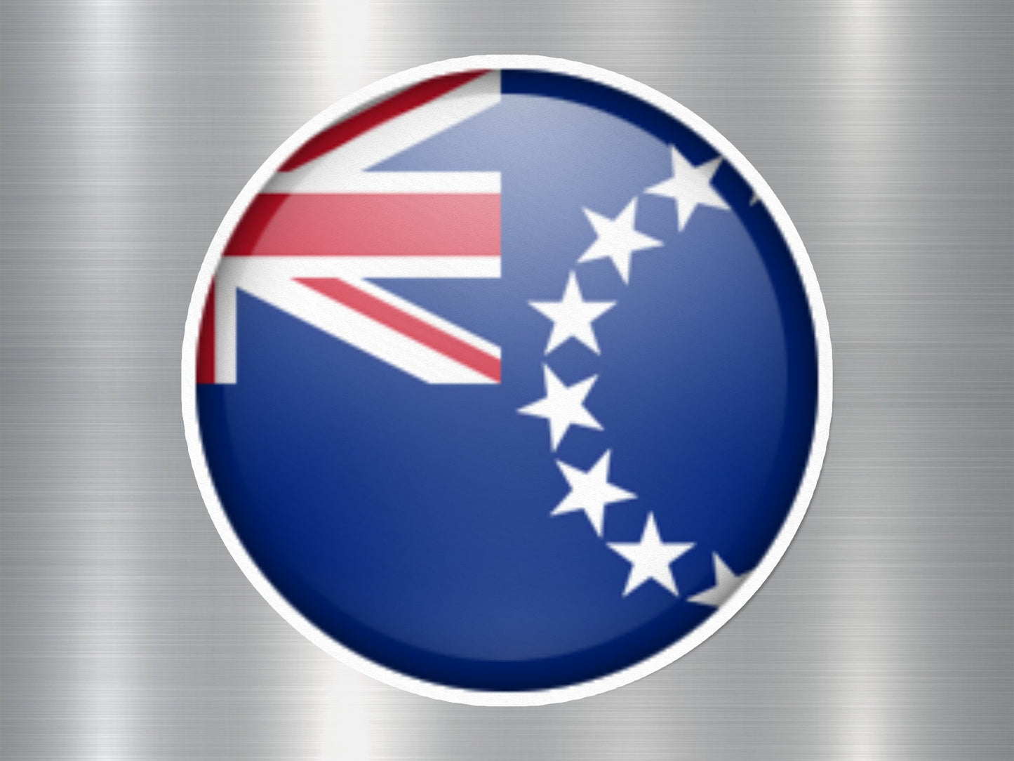 Cook Islands Button Flag Sticker