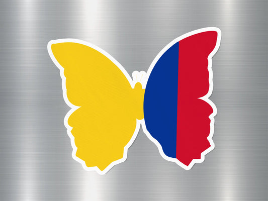 Ecuador Butterfly Flag Sticker