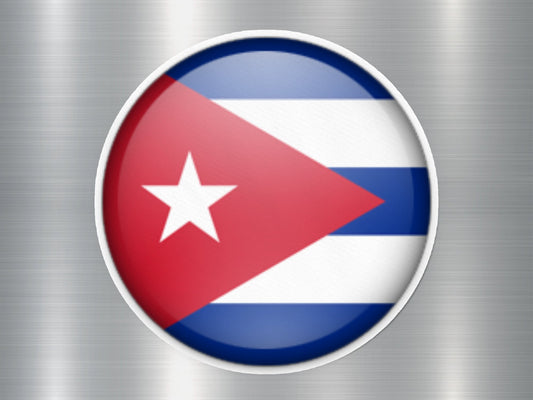 Cuba Button Flag Sticker