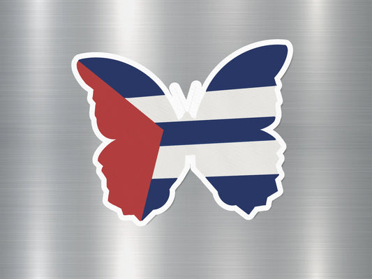 Cuba Butterfly Flag Sticker