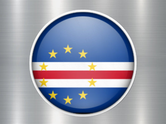 Cape Verde Button Flag Sticker