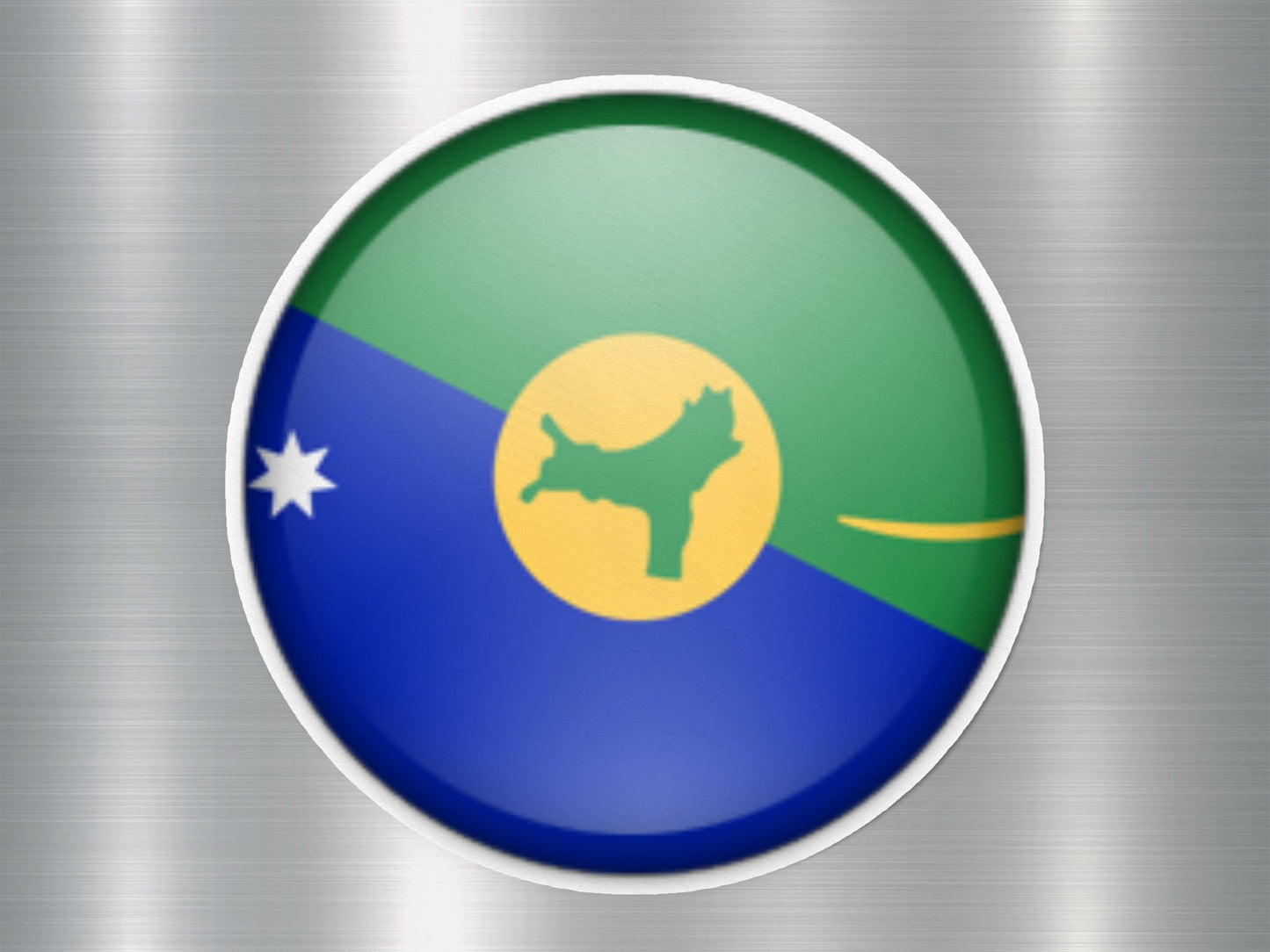 Christmas Island Button Flag Sticker