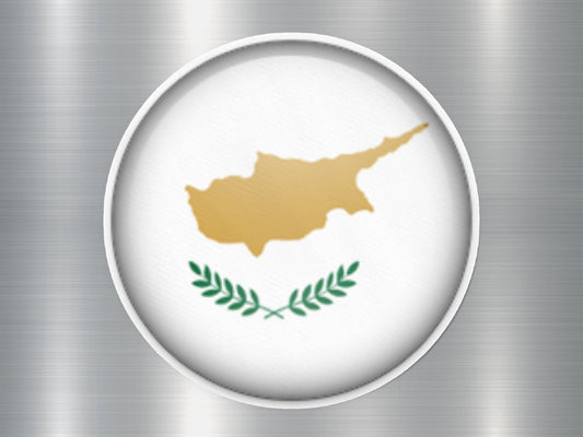 Cyprus Button Flag Sticker