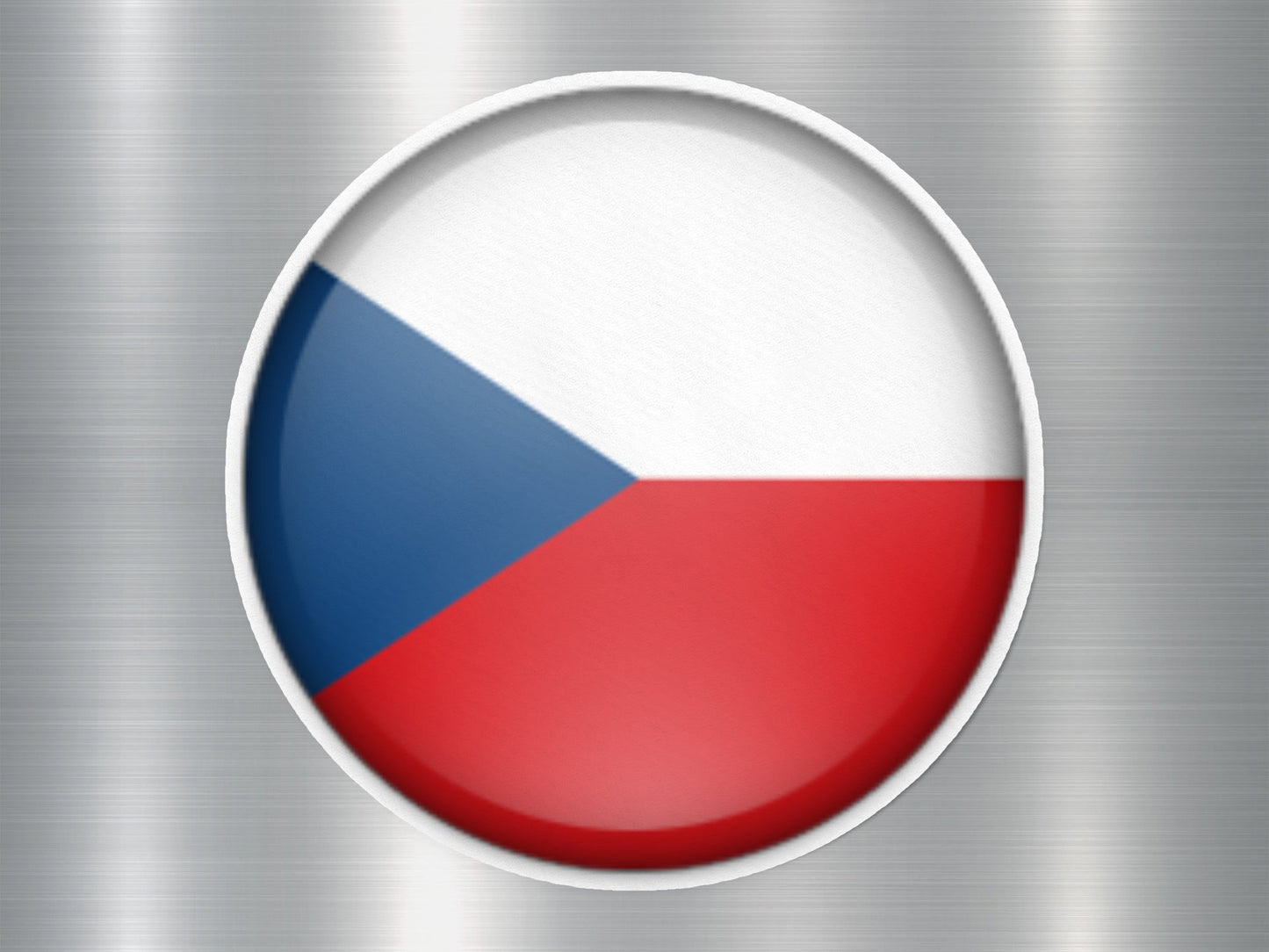 Czech Republic Button Flag Sticker