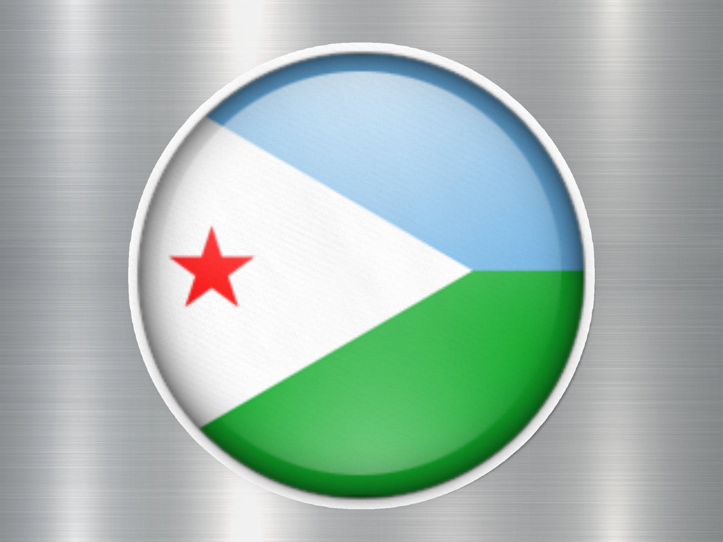 Djibouti Button Flag Sticker