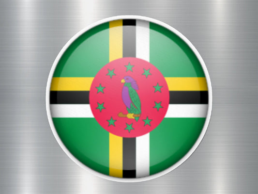 Dominica Button Flag Sticker