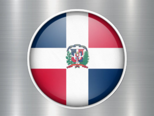 Dominican Button Flag Sticker