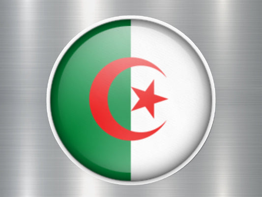 Algeria Button Flag Sticker