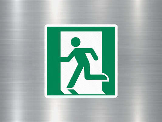 Emergency Exit Running Man Left Sign Sticker