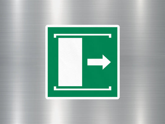 Door Slides Right Sign Sticker