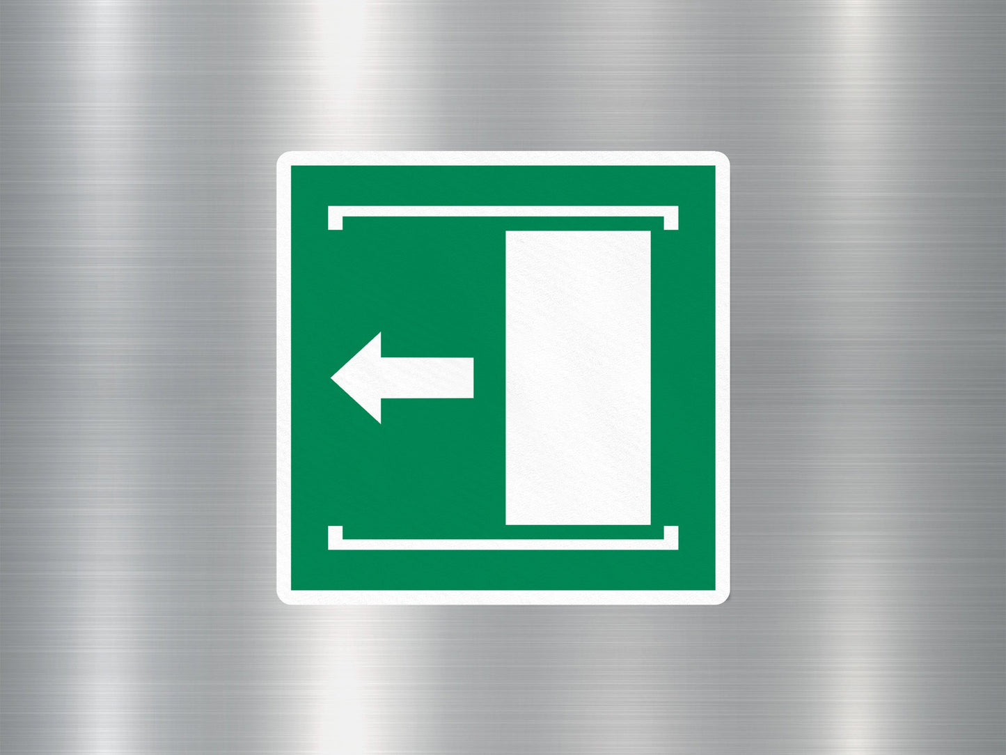 Door Slides Left Sign Sticker