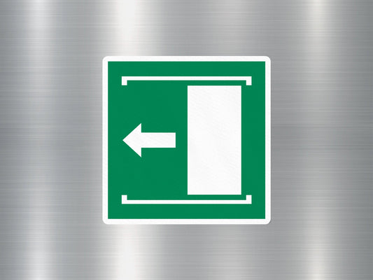 Door Slides Left Sign Sticker