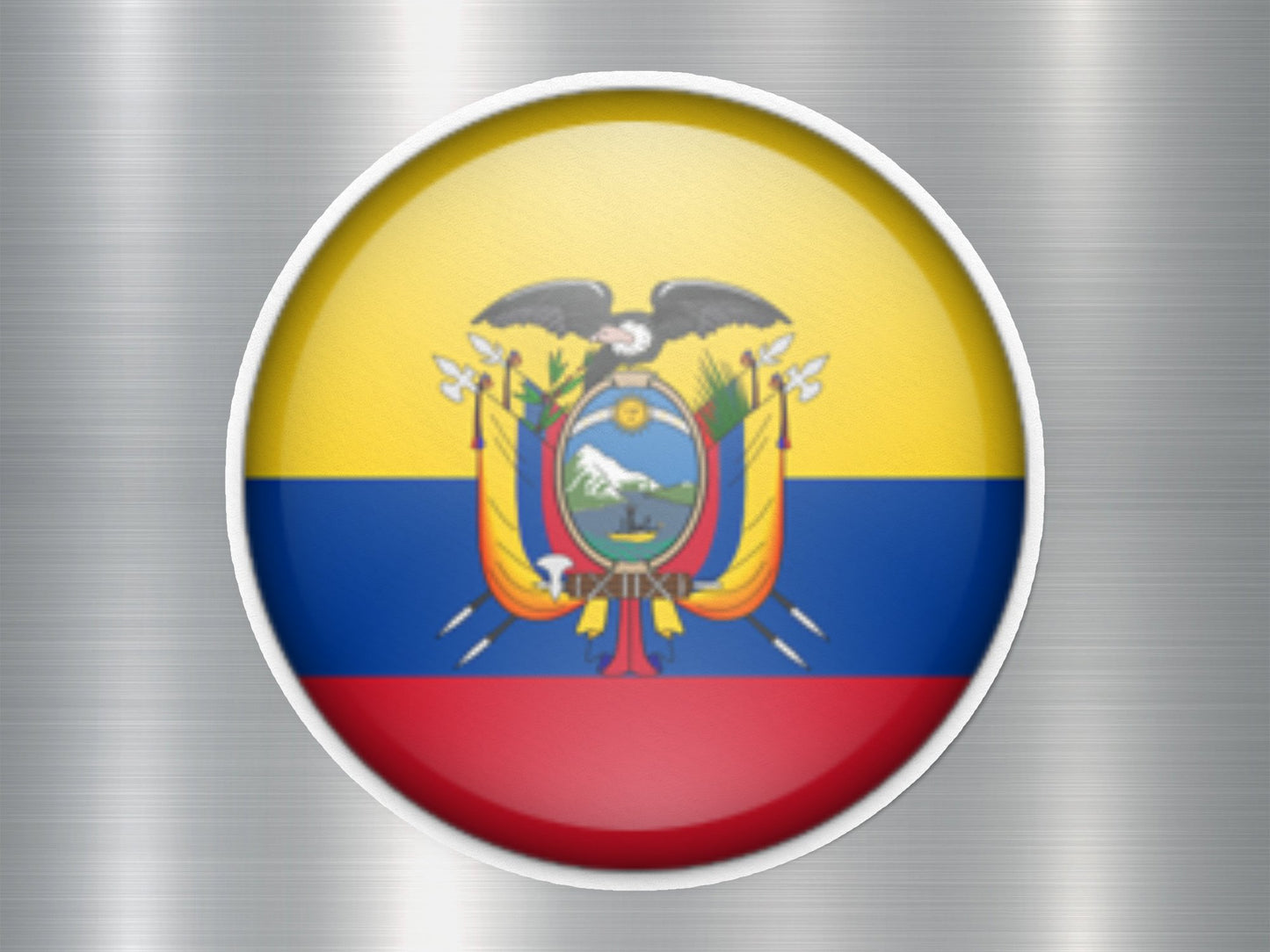 Ecuador Button Flag Sticker