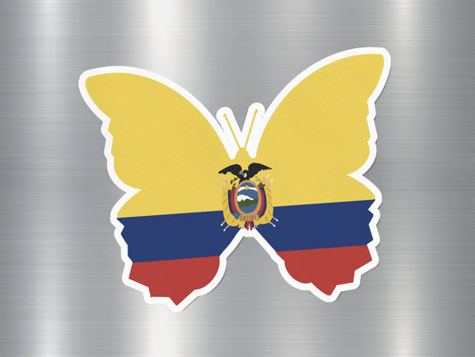 Ecuador Butterfly Flag Sticker