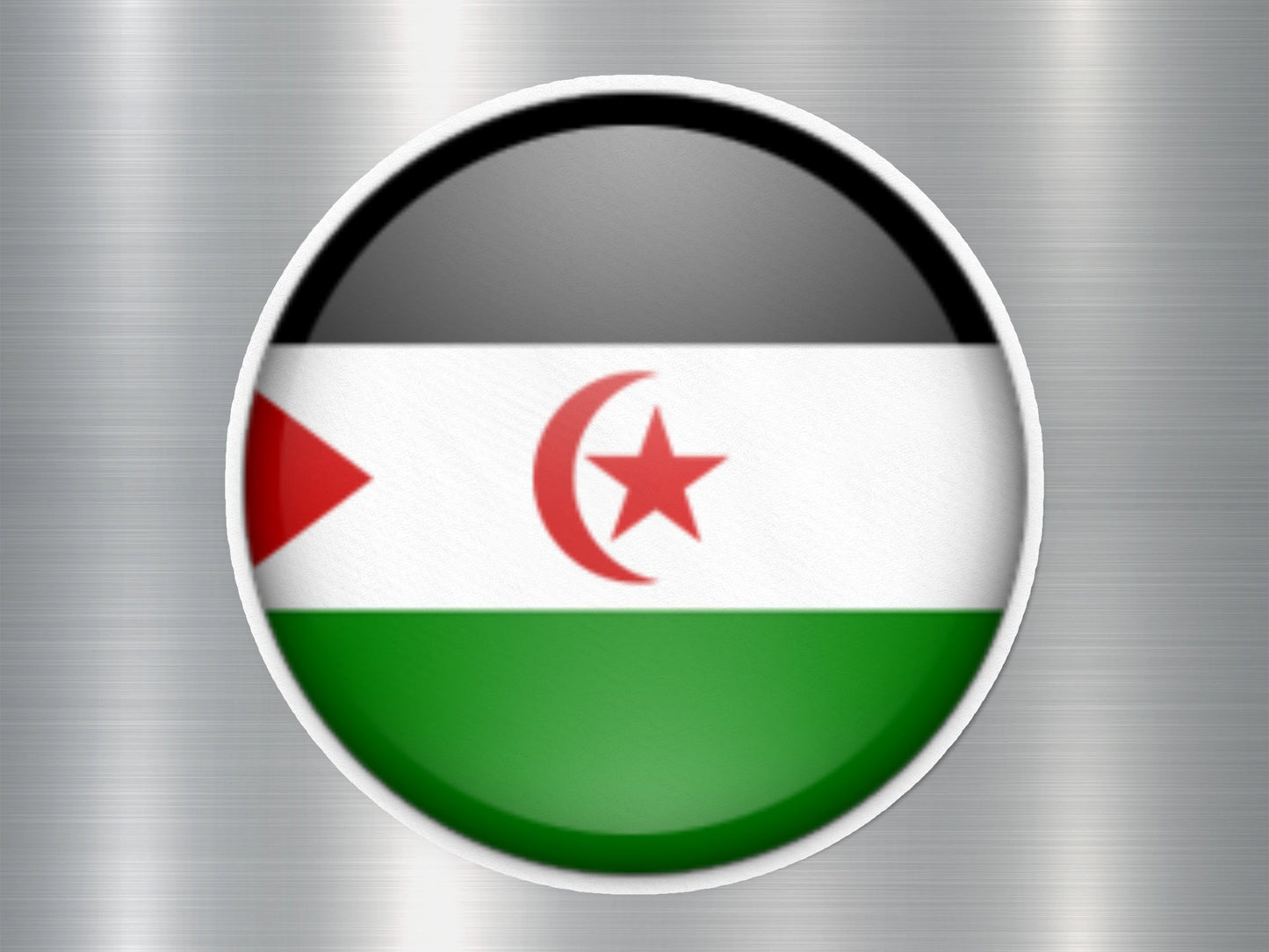 Western Sahara Button Flag Sticker