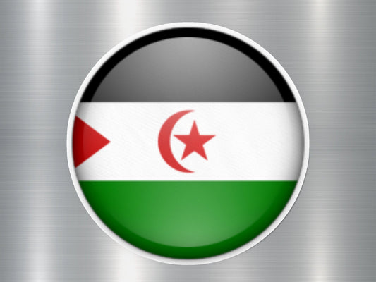 Western Sahara Button Flag Sticker