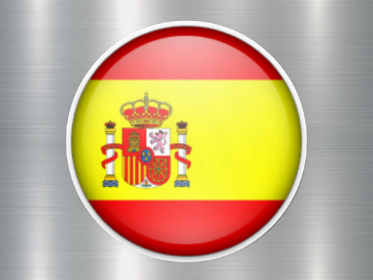 Spain Button Flag Sticker