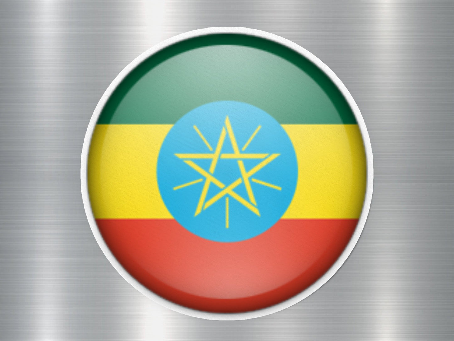 Ethiopia Button Flag Sticker