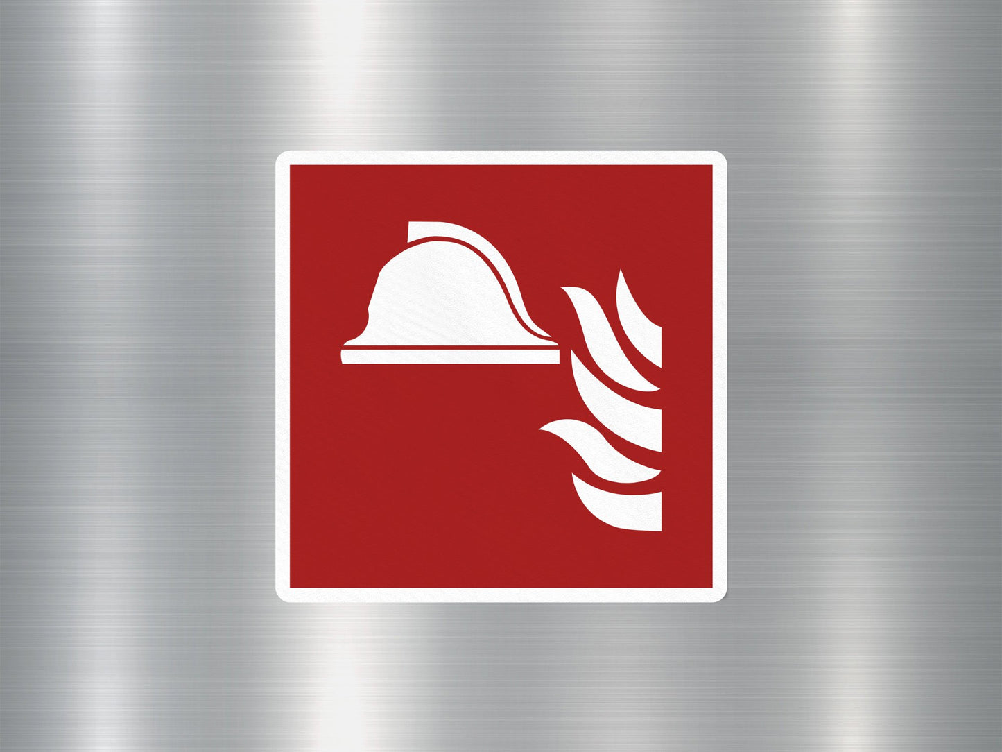 Helmet And Flames Fire Sign Sticker