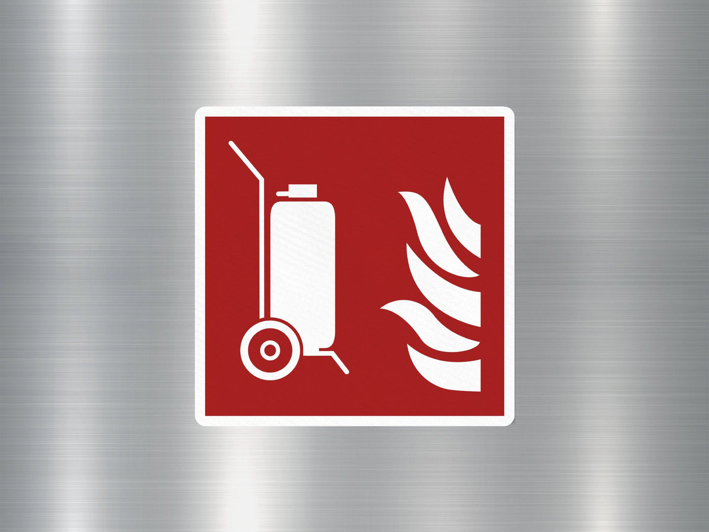 Wheeled Fire Extinguisher Sign Sticker