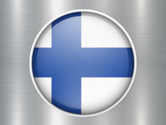 Finland Button Flag Sticker