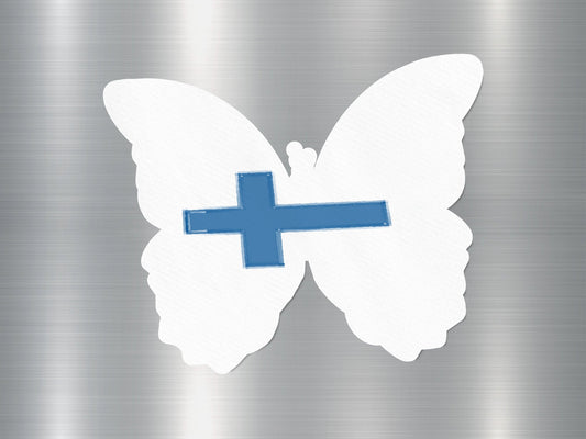 Finland Butterfly Flag Sticker