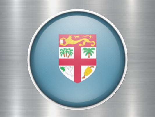 Fiji Button Flag Sticker