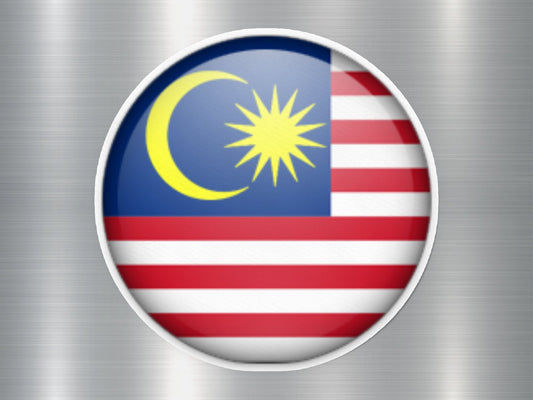 Malaysia Button Flag Sticker