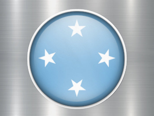 Federated States Micronesia Button Flag Sticker