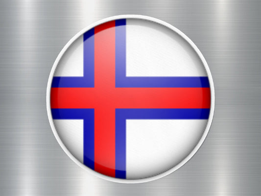 Faroe Islands Button Flag Sticker