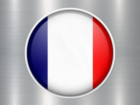 France Button Flag Sticker