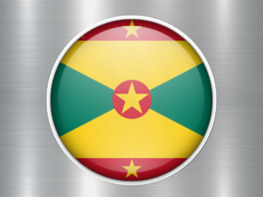 Grenada Button Flag Sticker