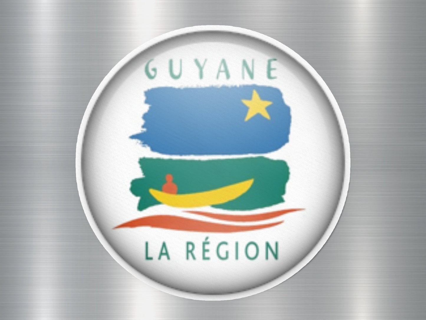 French Guiana Button Flag Sticker