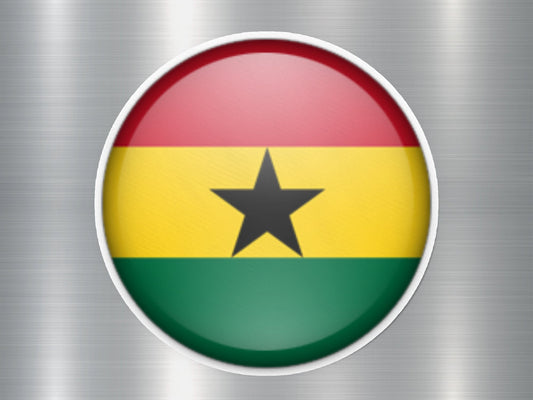 Ghana Button Flag Sticker