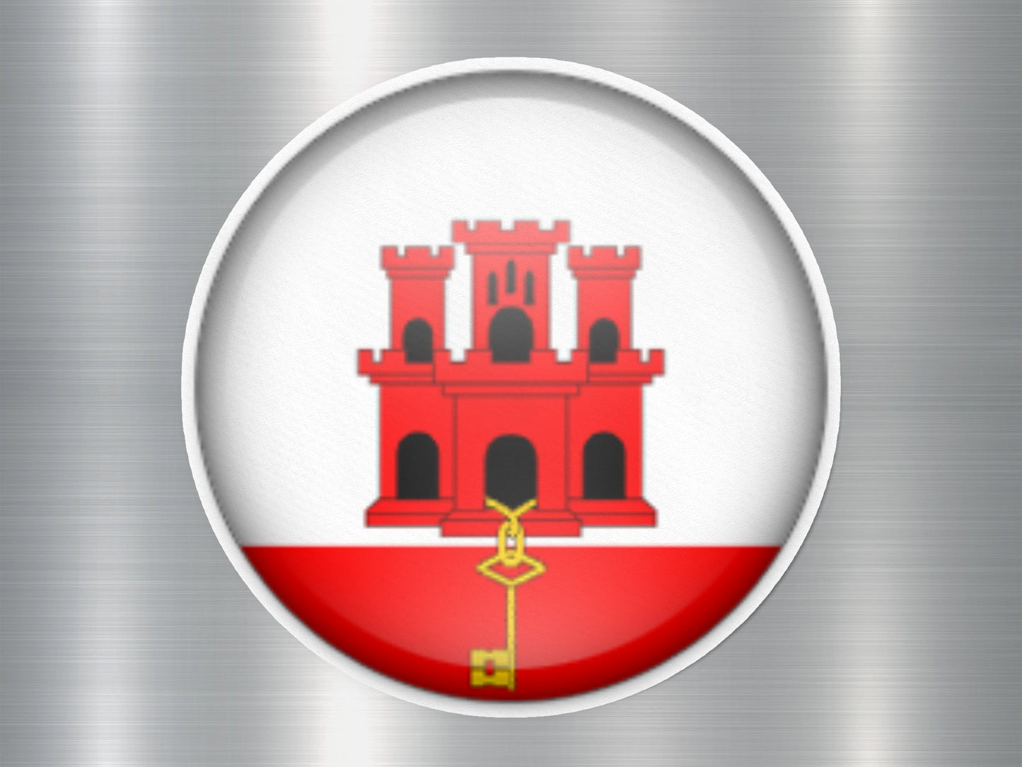 Gibraltar Button Flag Sticker