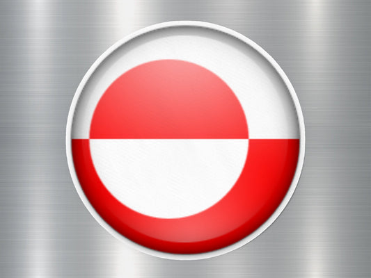 Greenland Button Flag Sticker