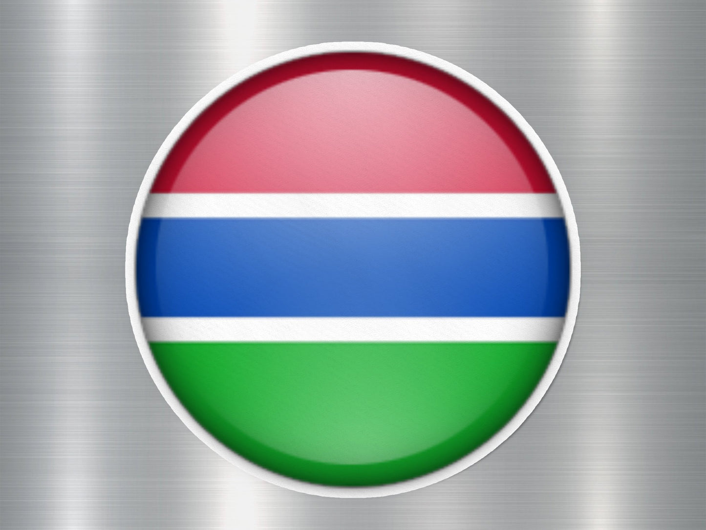 Gambia Button Flag Sticker