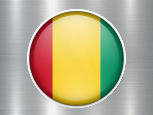 Guinea Button Flag Sticker