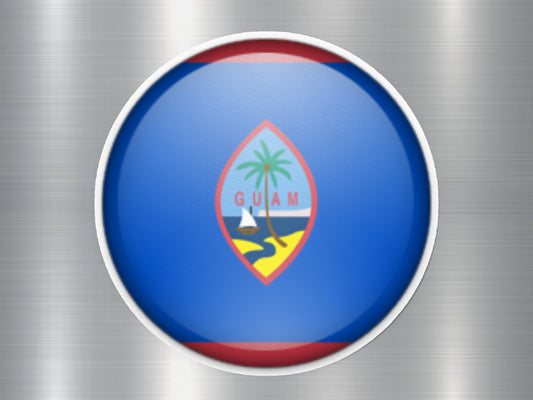 Guam Button Flag Sticker