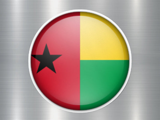 Guinea Bissau Button Flag Sticker