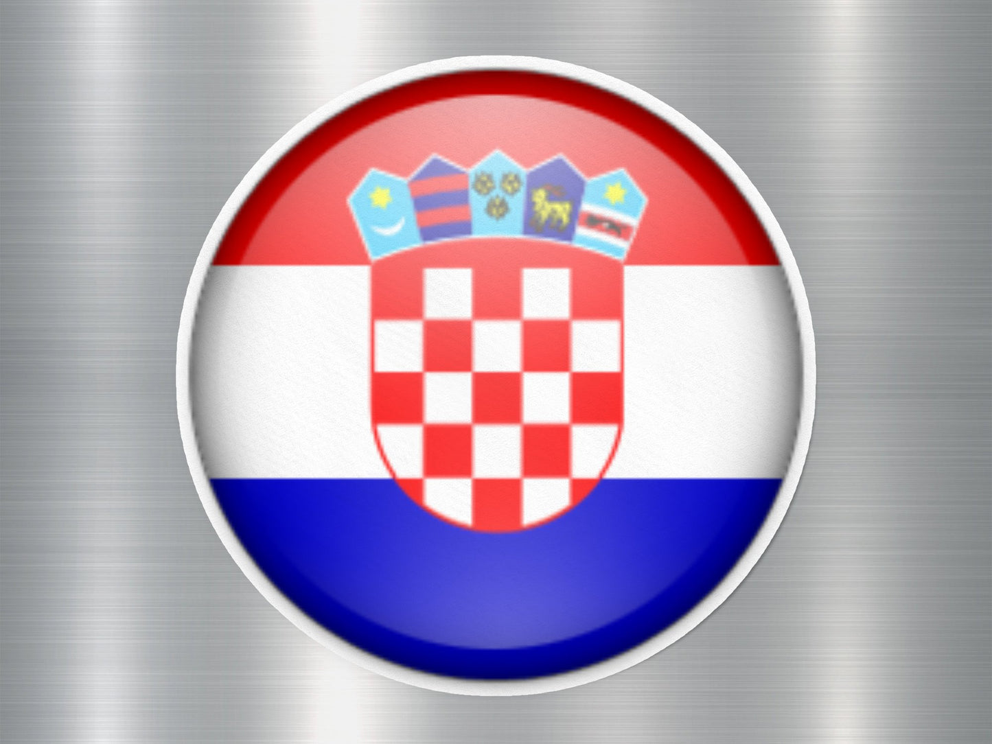 Croatia Button Flag Sticker