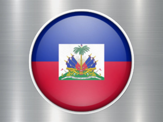 Haiti Button Flag Sticker