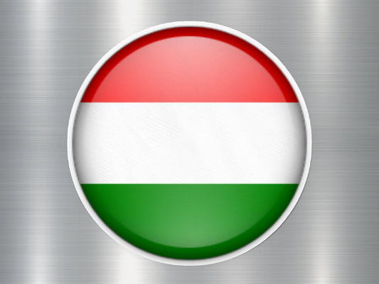 Hungary Button Flag Sticker