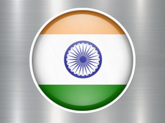 India Button Flag Sticker