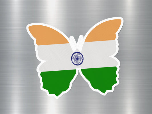 India Butterfly Flag Sticker